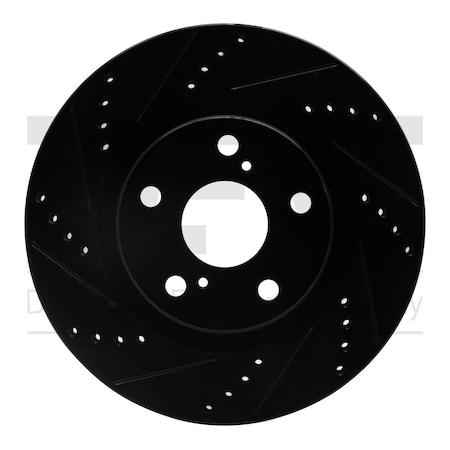 Dynamic Friction Co BRAKE ROTOR DRILLED AND SLOTTED BLACK 633-76080L